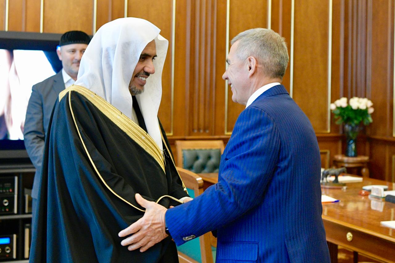Durant sa rencontre avec D. Mohammad Alissa, le Pdt de la République du Tatarstan loue les efforts mondiaux de la Ligue Islamique Mondiale pour promouvoir l’harmonie religieuse, ethnique