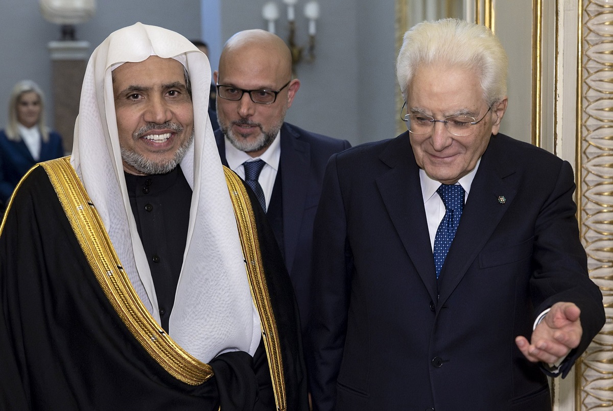 His Excellency Sergio Mattarella, President of the Italian Republic, welcomed His Excellency Sheikh Dr. Mohammed Alissa, at the Presidential Palace in Rome