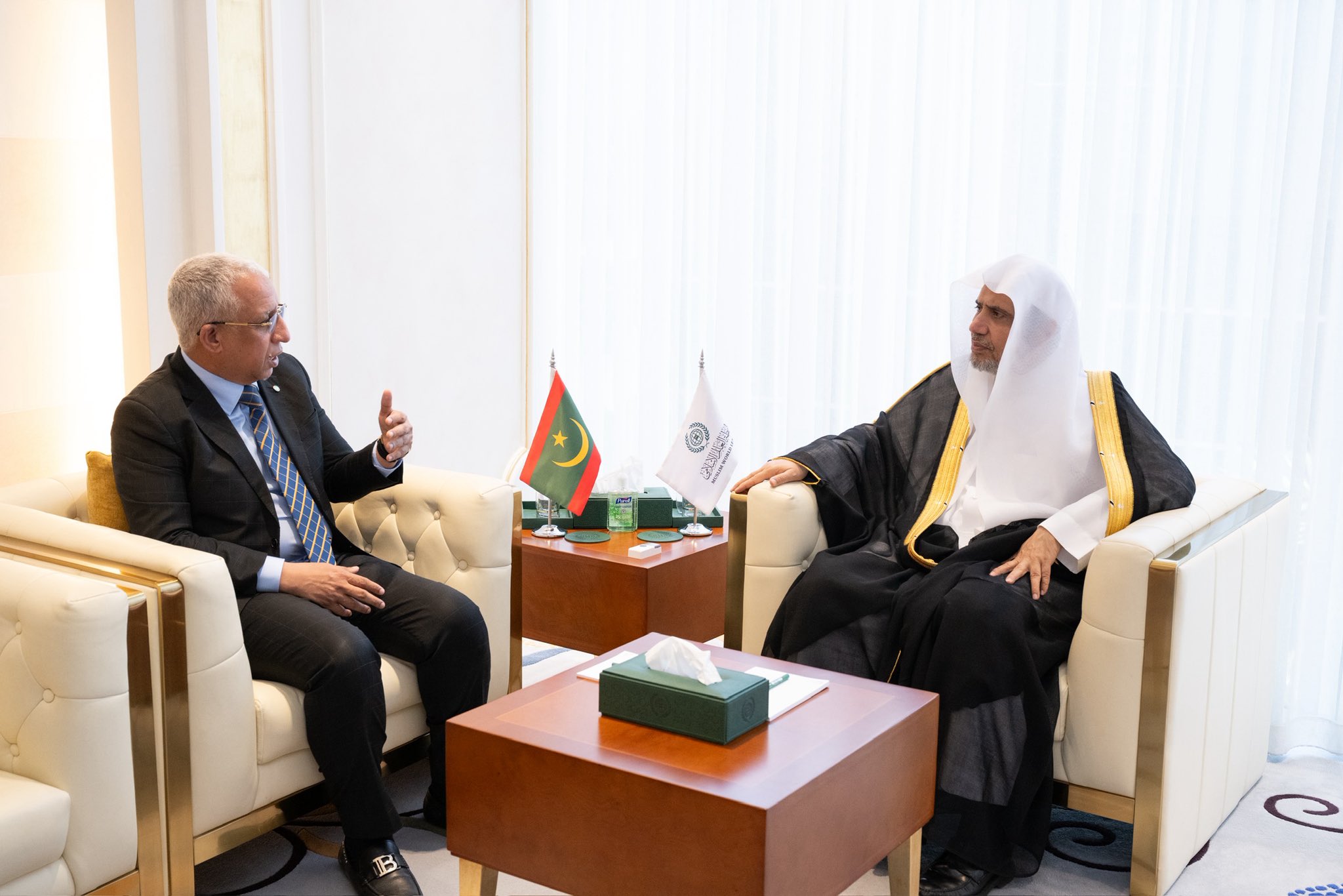in his Riyadh office, His Excellency Sheikh Dr. Mohammed Alissa, Secretary-General of the MWL ,met with His Excellency Mr. Moktar Ould Dahi, Ambassador of the Islamic Republic of Mauritani