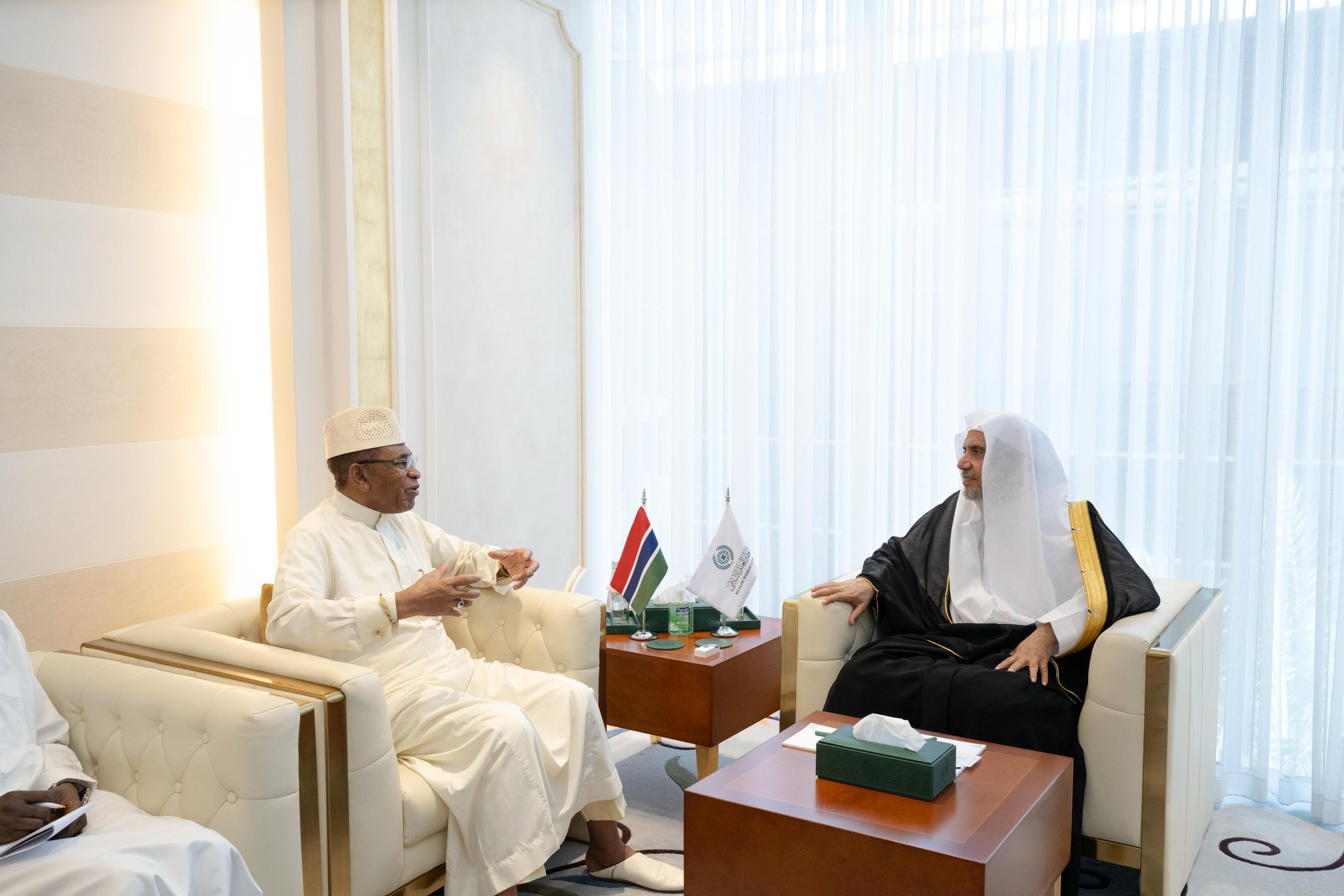 This afternoon in his office, His Excellency Sheikh Dr. Mohammed Alissa, Secretary-General of the MWL, received His Excellency Mr. Omar Gibril Sallah