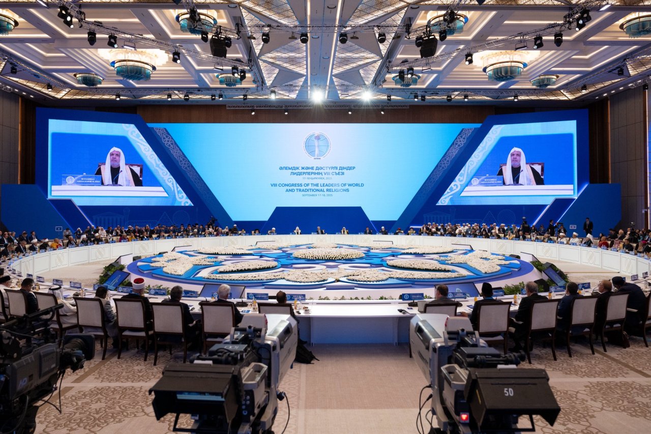H.E. Sheikh Dr. Mohammed Al-Issa, joined H.E. the President of Kazakhstan in attending the opening session of the summit at the Palace of Independence