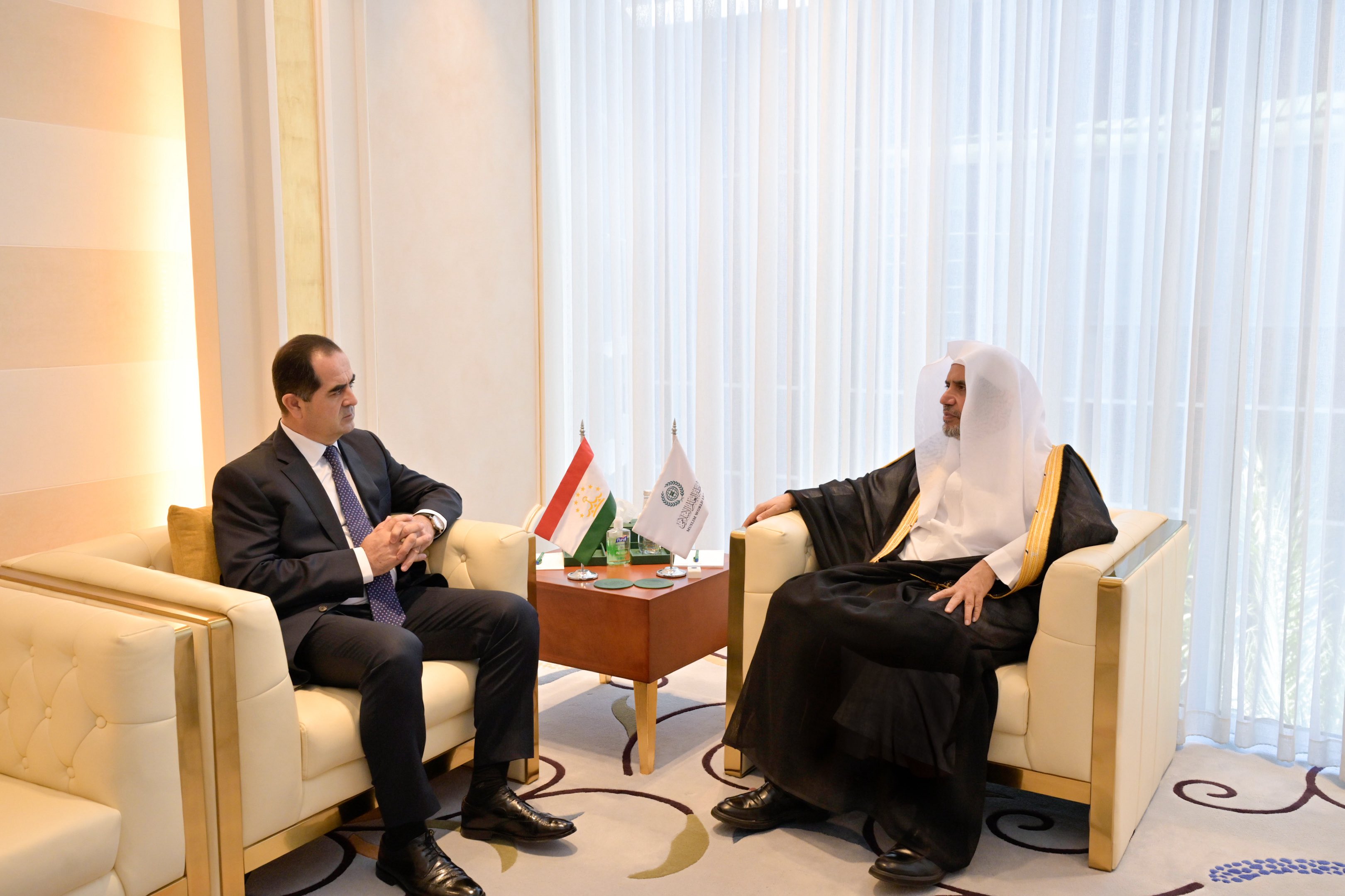 H.E. Sheikh Dr. Mohammed Al-issa, Secretary-General of the Muslim World League and Chairman of the Organization of Muslim Scholars, met with H.E. Amb. Akram Karimi,